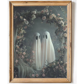 Ghost Wedding, Halloween Wall Decor. Unframed
